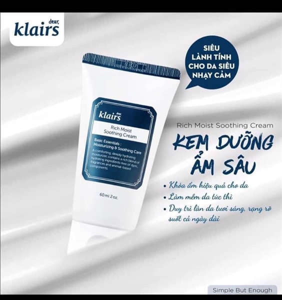 Kem dưỡng Klair Rich Moist Soothing Cream