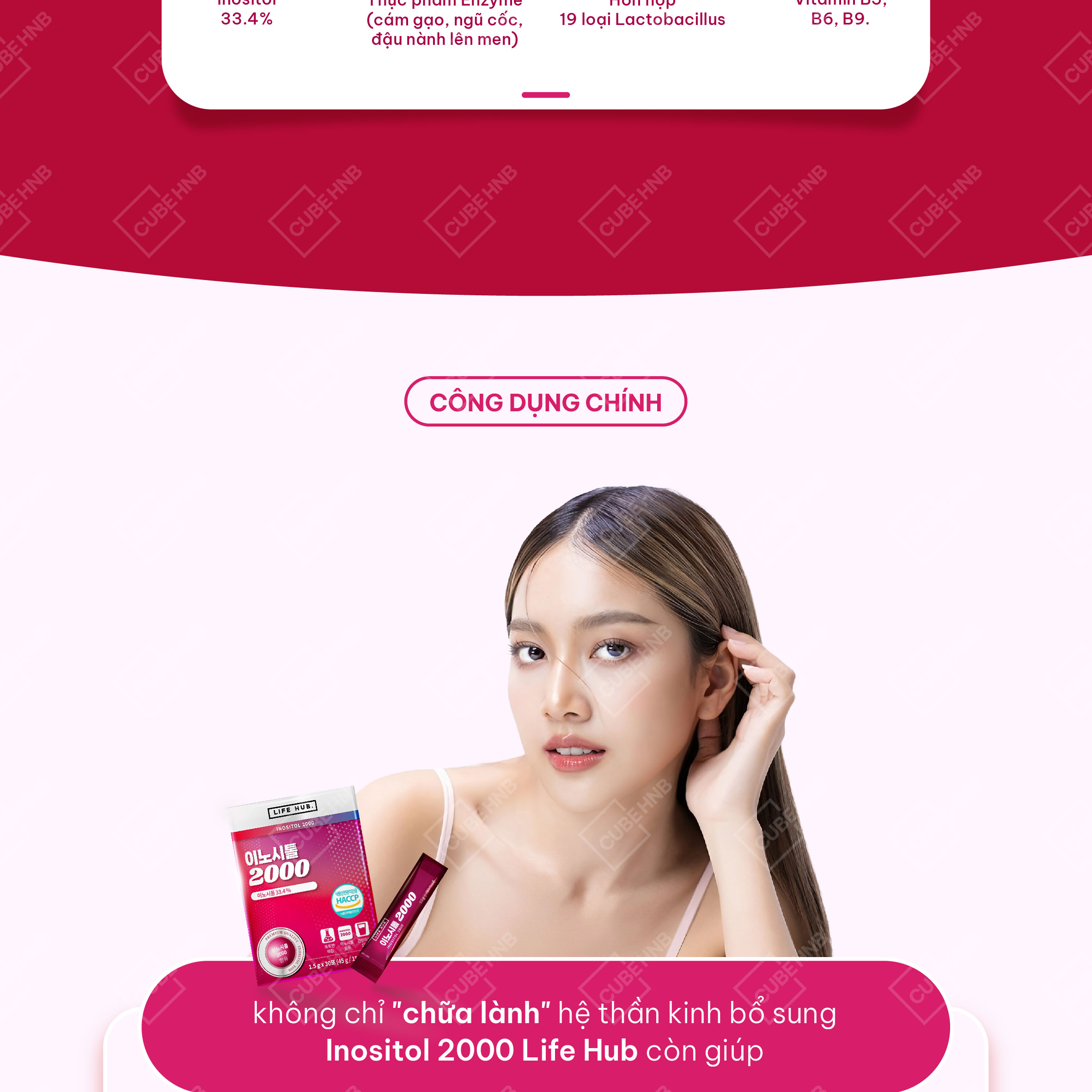 Thực phẩm bổ sung giảm Stress, giảm căng thẳng Inositol 2000