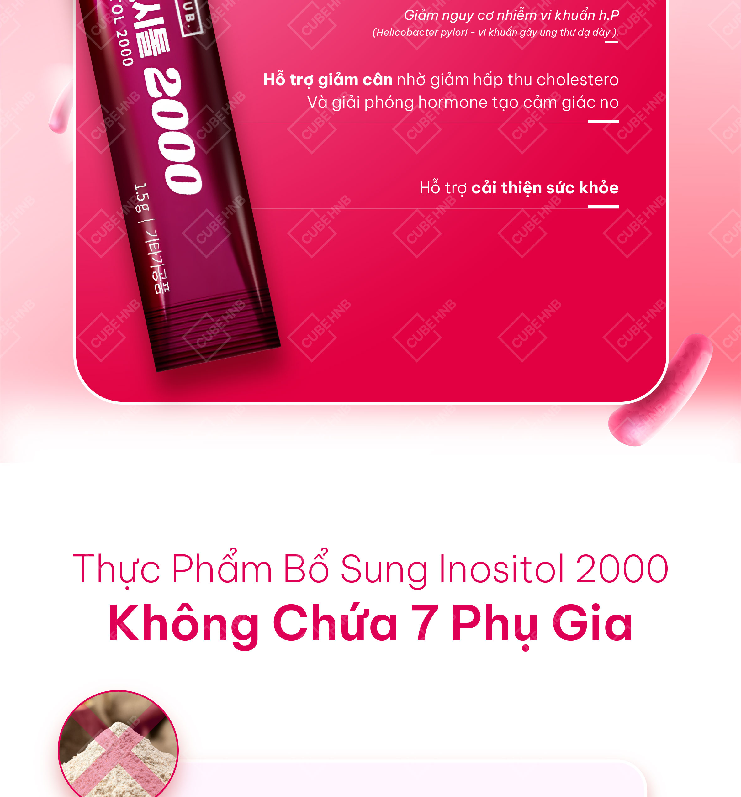 Thực phẩm bổ sung giảm Stress, giảm căng thẳng Inositol 2000