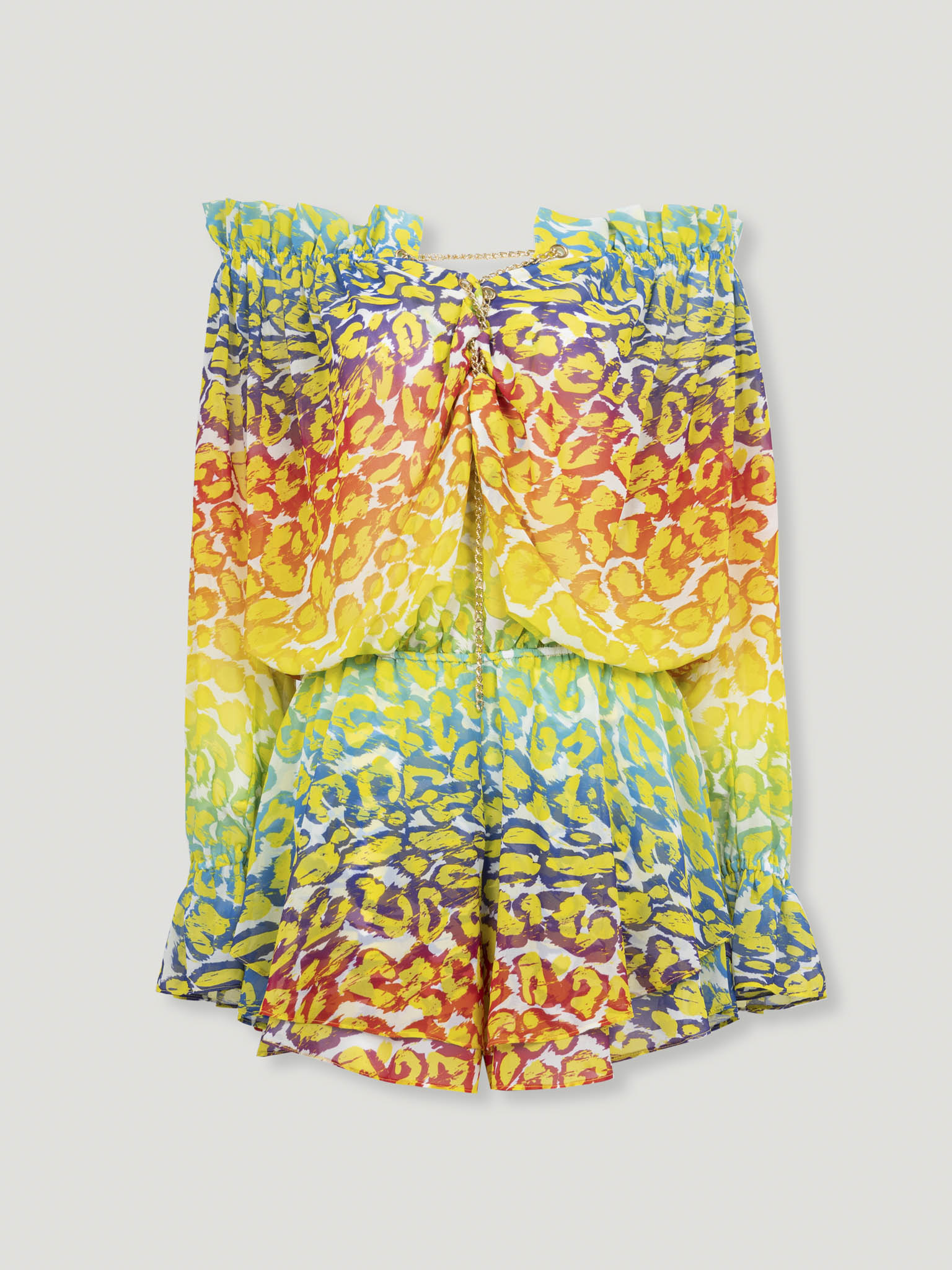 RAINBOW OFF-SHOULDER JUMSUIT