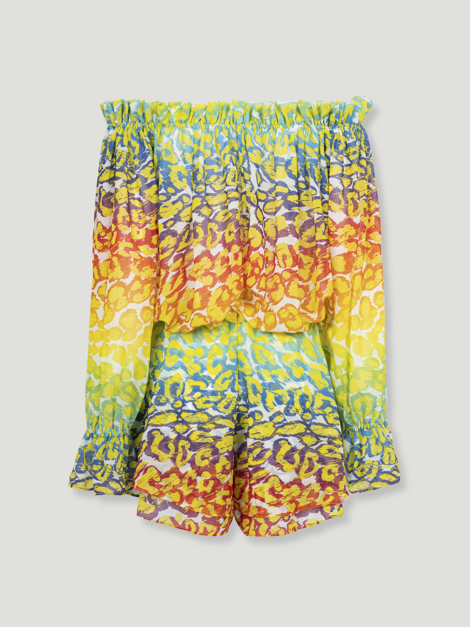 RAINBOW OFF-SHOULDER JUMSUIT