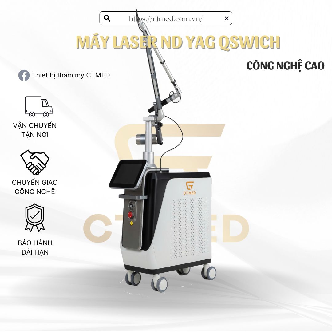 Máy laser ND YAG QSWICH . Trục đối trọng hàng có chứng nhận y tế .