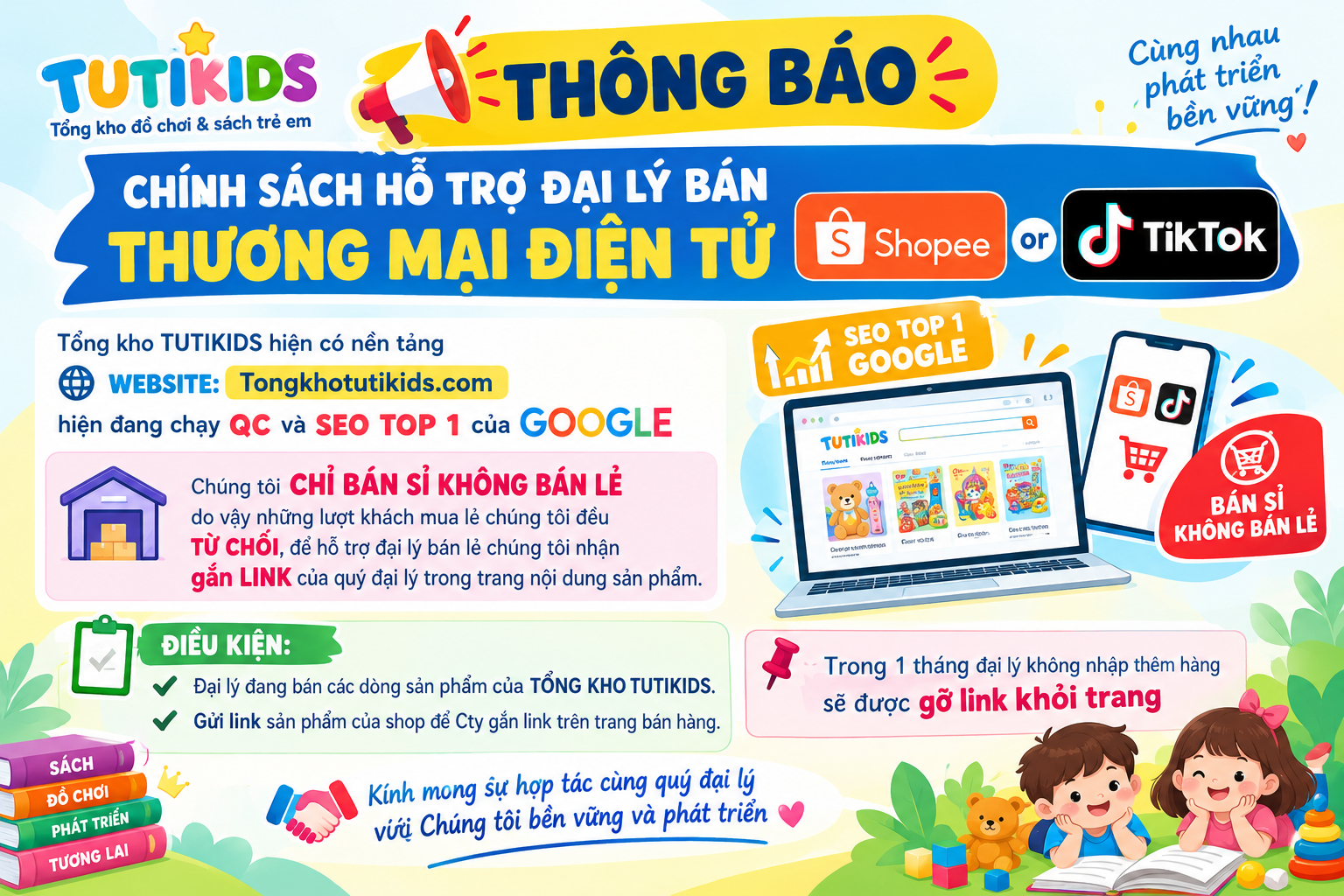 💥 Chính sách hỗ trợ đại lý bán THƯƠNG MẠI ĐIỆN TỬ SHOPEE or TIKTOK