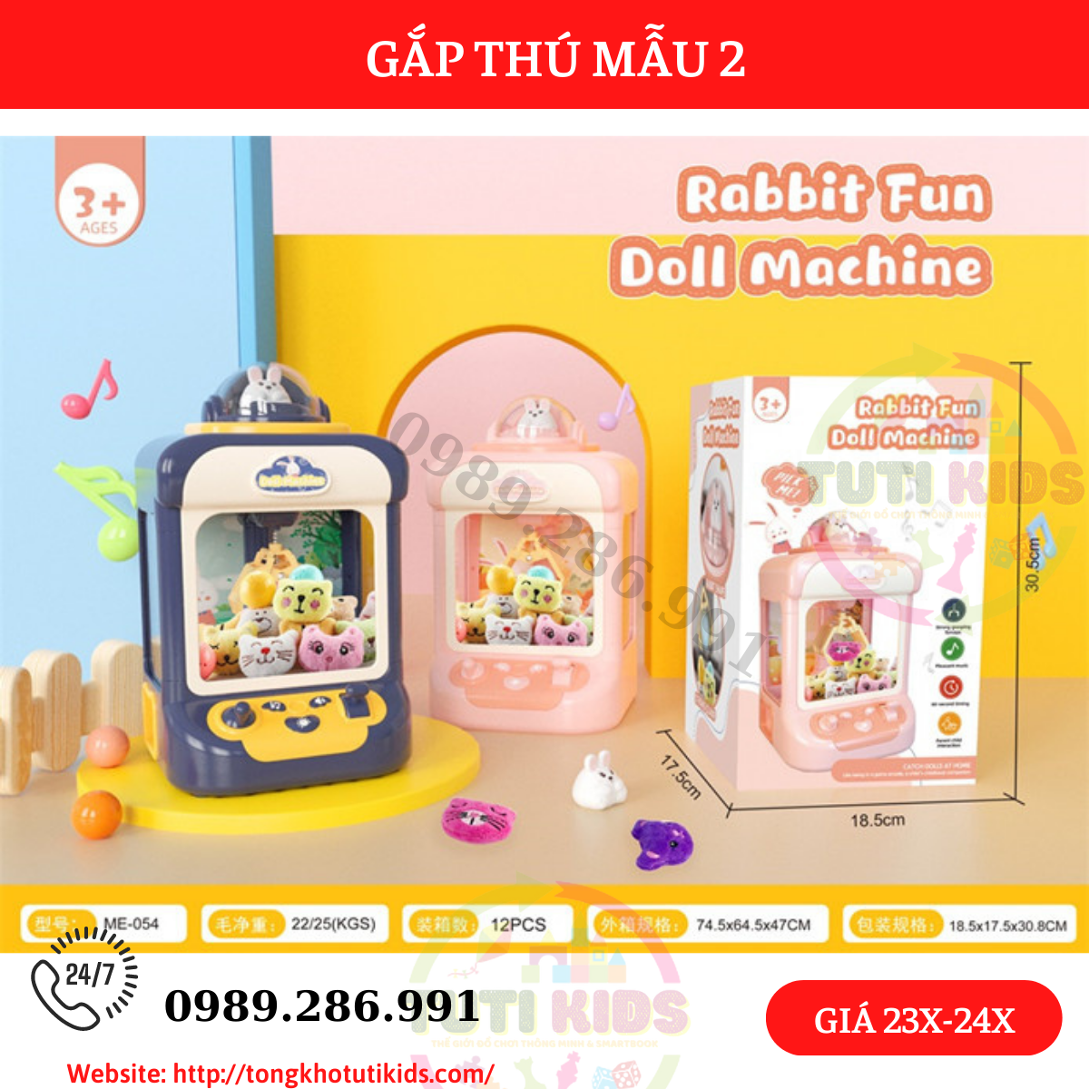 Gắp thú mẫu mới(12 bộ/thùng)