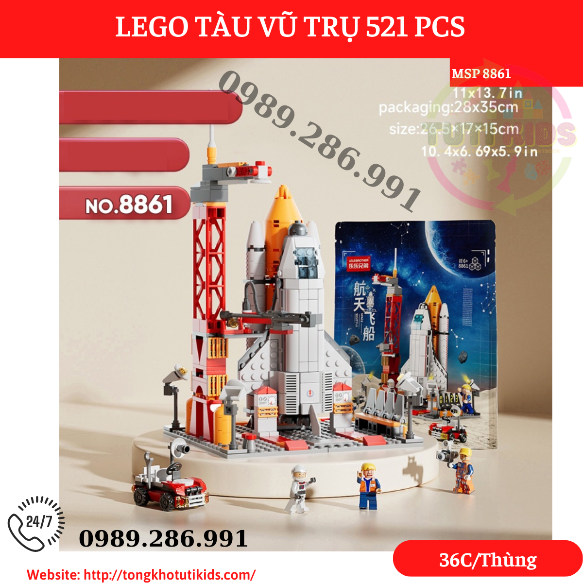 LEGO vũ trụ 452pcs 8864(36 bộ/thùng)