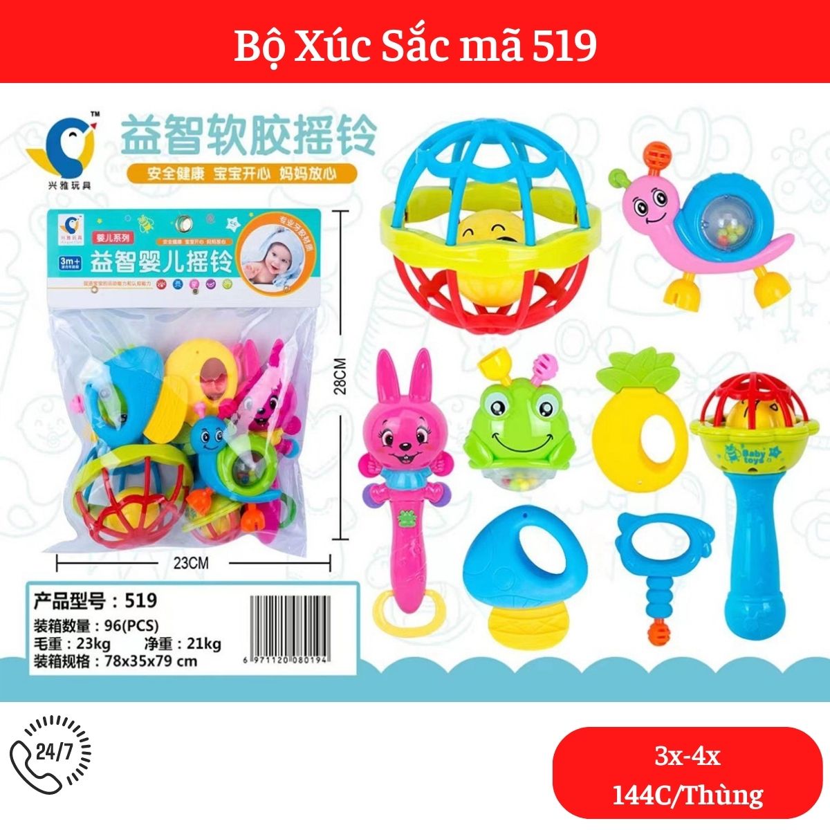 Bộ Xúc Sắc mã 519(144 bộ/thùng)