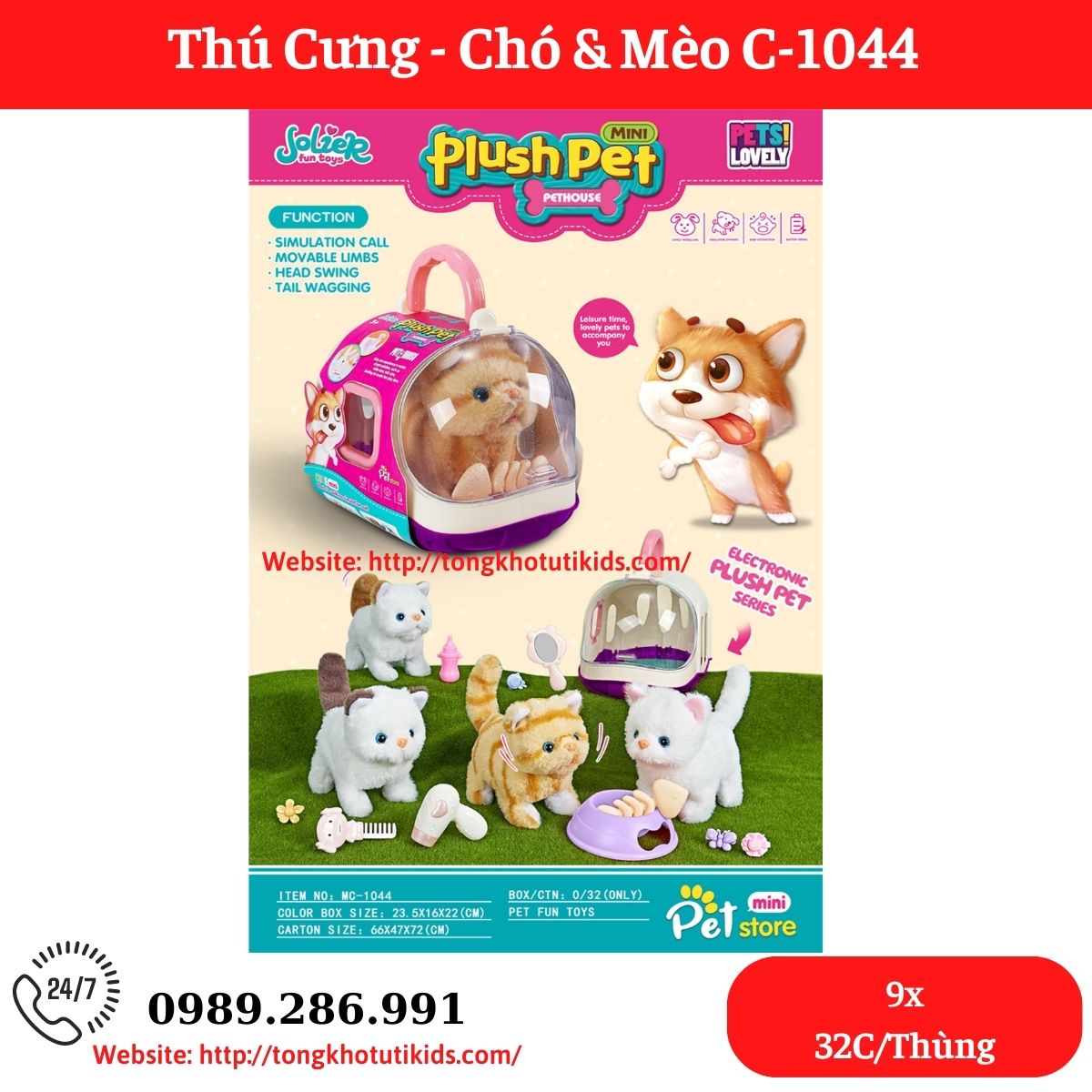 Thú Cưng - Chó cảnh MC-1044(32 bộ/thùng)