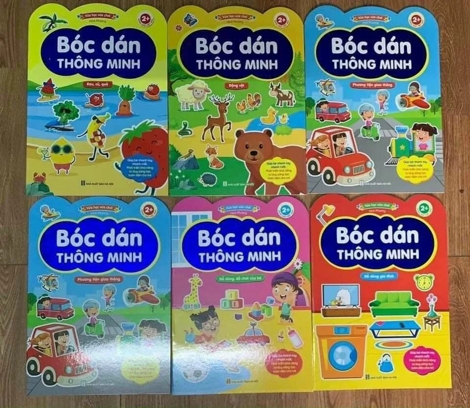 Set 6 cuốn sách bóc dán thông minh cho bé