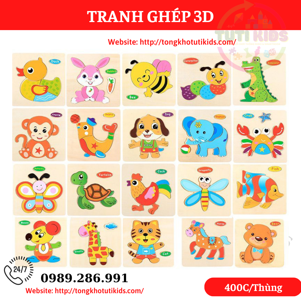 Tranh 3d (400 bộ/thùng)