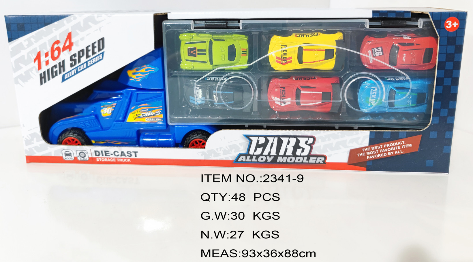 Set xe tải chở 6 xe công trình mã 2341(48 bộ/thùng)