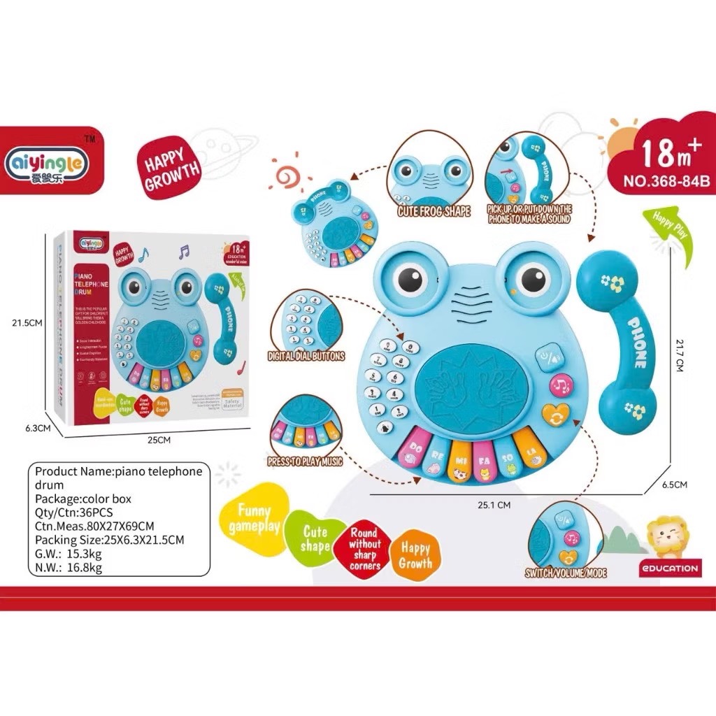 Điện thoại đàn con ếch 368-84B/368-84R (36b/thùng)