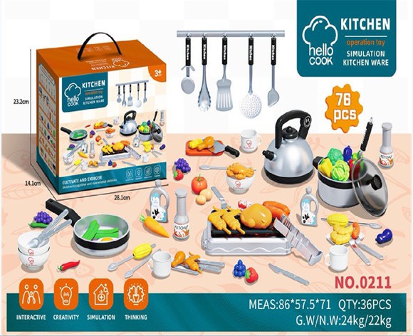 Bộ nấu ăn 76pcs mã 0211(36 bộ/thùng)