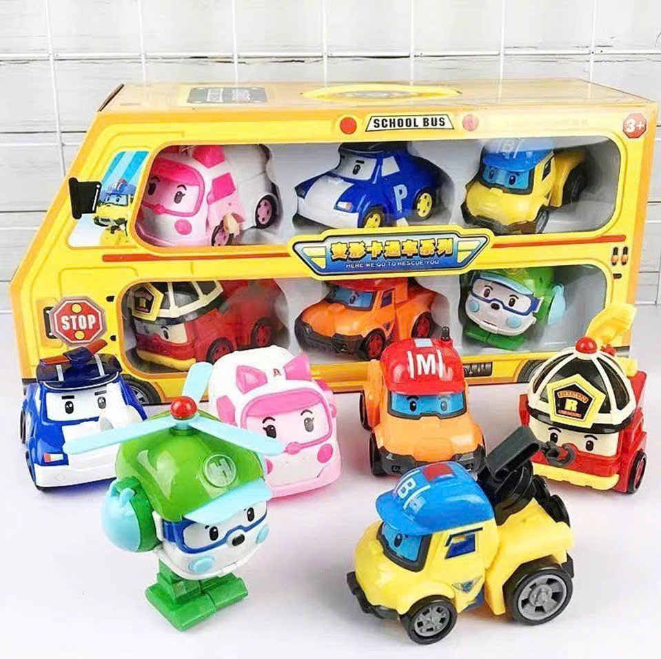 Set 6 xe Poli biến hình mã 868-9A(240 bộ/thùng)