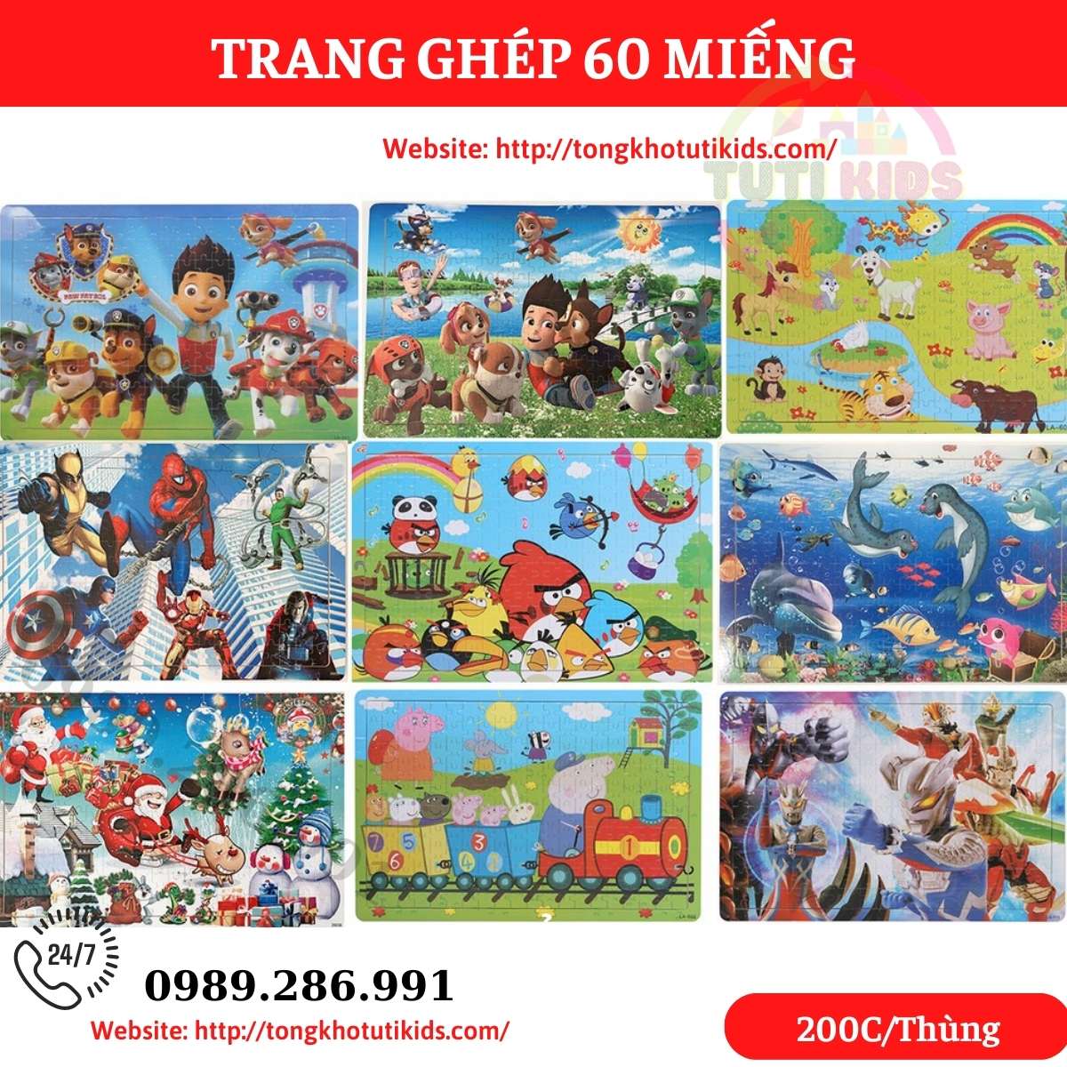 Tranh 60m (200 bộ/thùng)