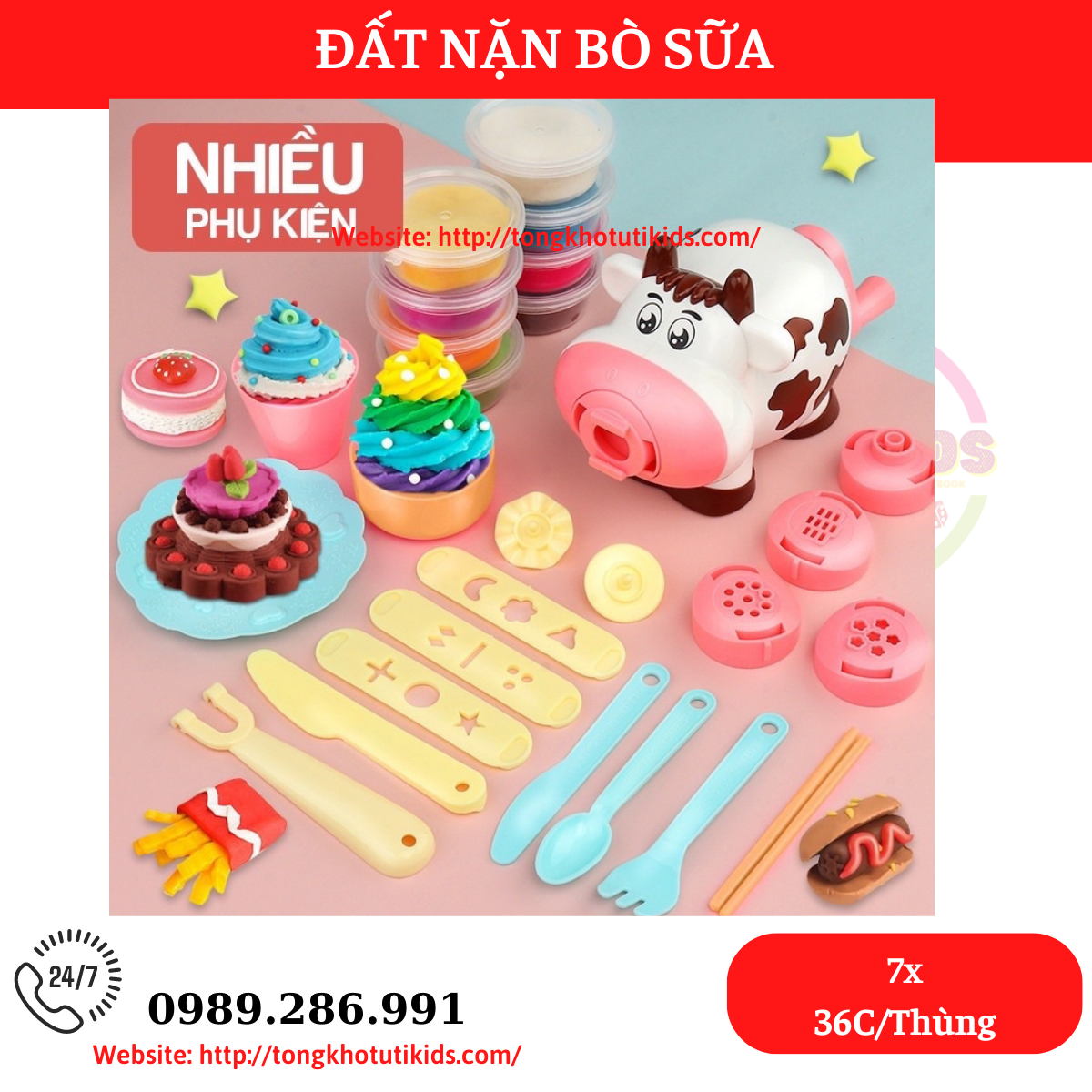 Đất nặn Bò Sữa(36 bộ/thùng)