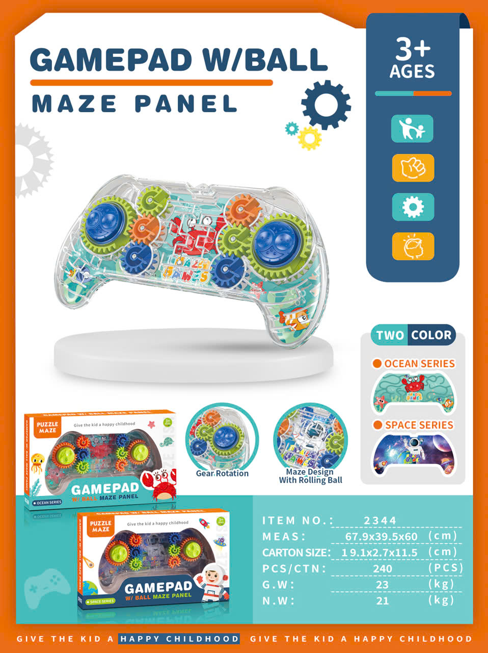 Lăn bi bánh răng tay game mã 2344( bộ/thùng)