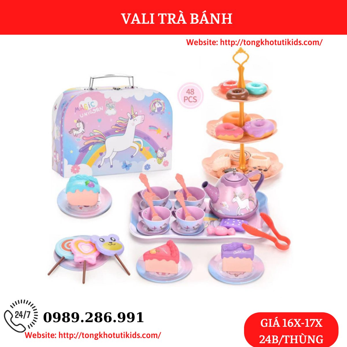 vali trà bánh(24 bộ/thùng)