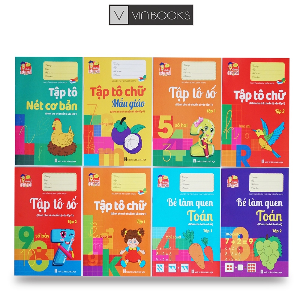 Túi hành trang cho bé vào lớp 1 8 cuốn