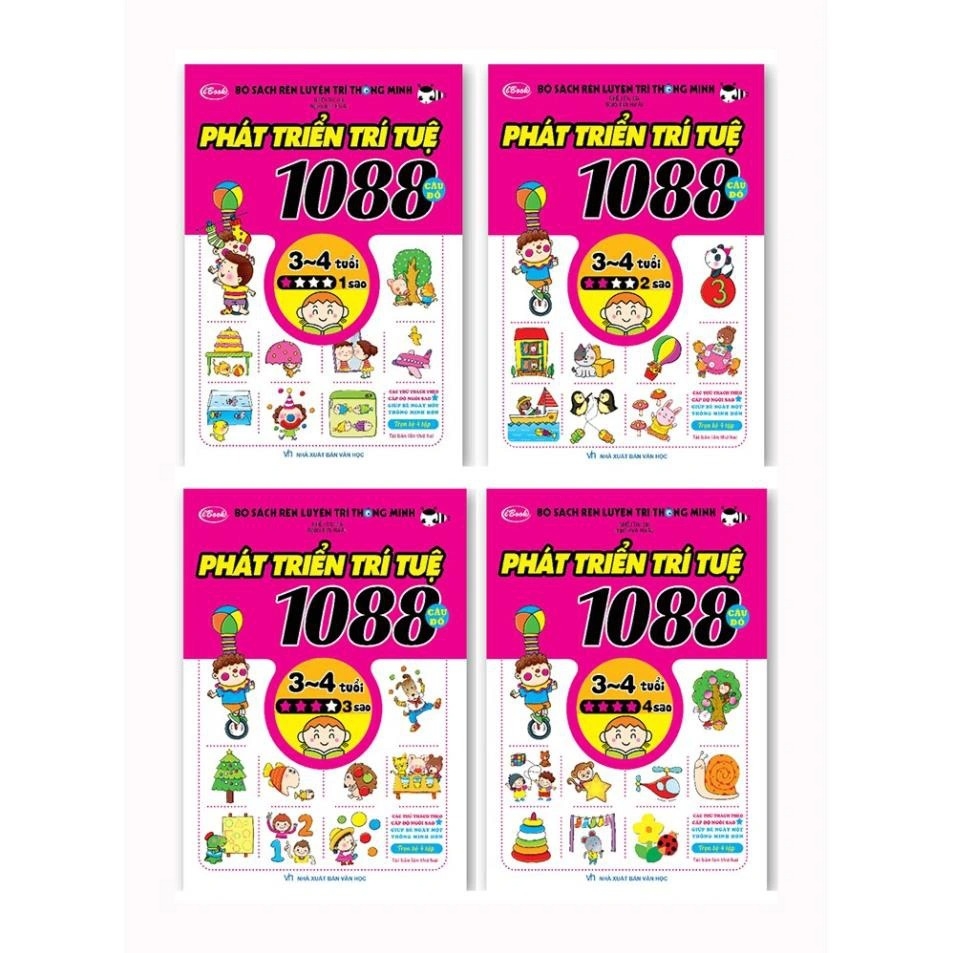Bộ 4 cuốn phát triển trí tuệ 1088 3-4 tuổi