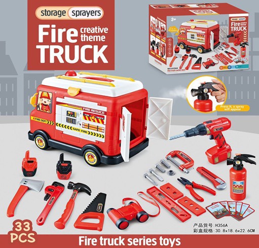 Xe cứu hoả đa năng 33pcs mã H356A(18 bộ/thùng)