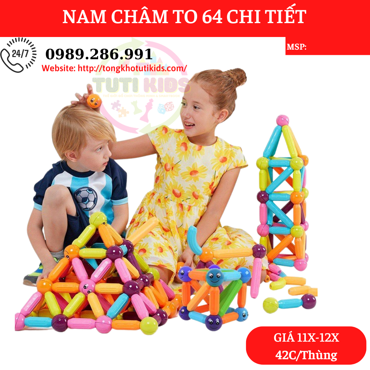 Nam châm 64 Chi tiết(24 bộ/thùng)