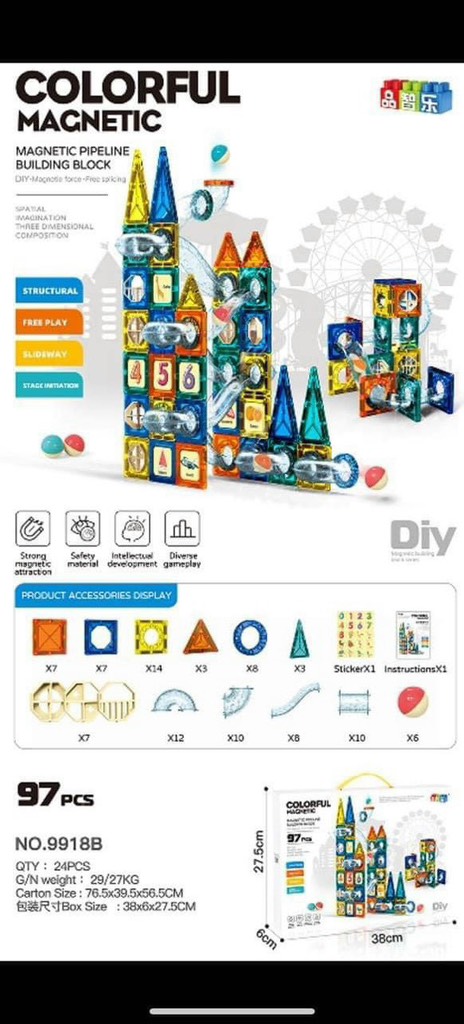 Nam châm kính 97pcs mã 9918B