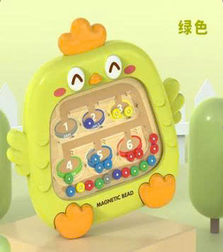 Bảng nam châm mê cung sắc màu gà xanh/vàng- M-001