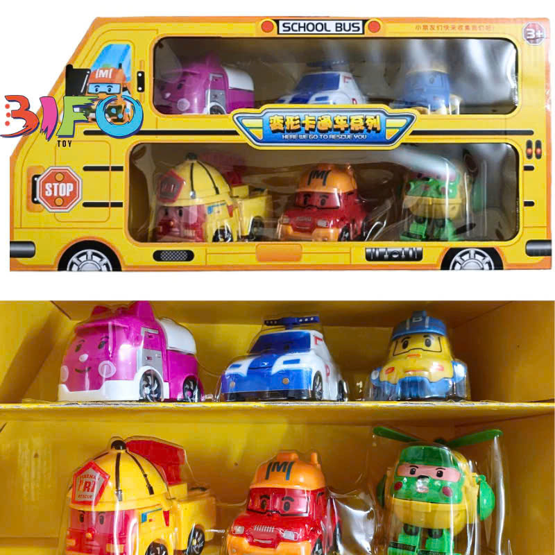 Set 6 xe Poli biến hình mã 868-9A(240 bộ/thùng)