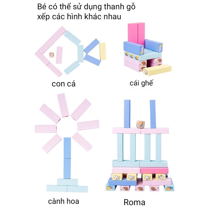 Rút gỗ màu con vật (40 bộ/thùng)
