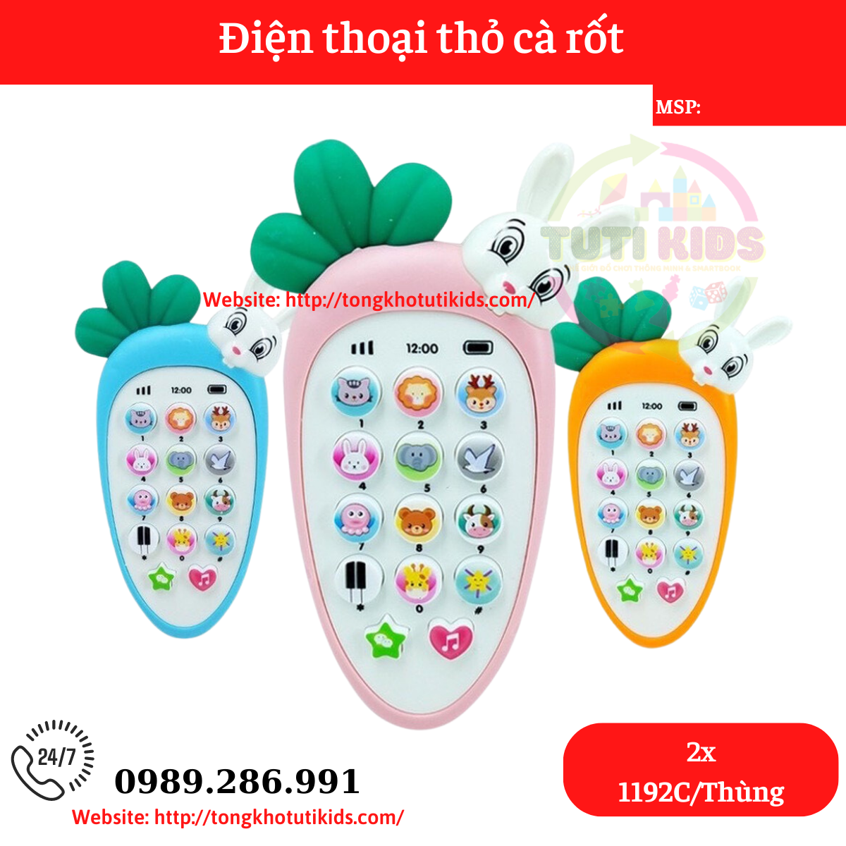 Điện thoại Thỏ(192 bộ/thùng)
