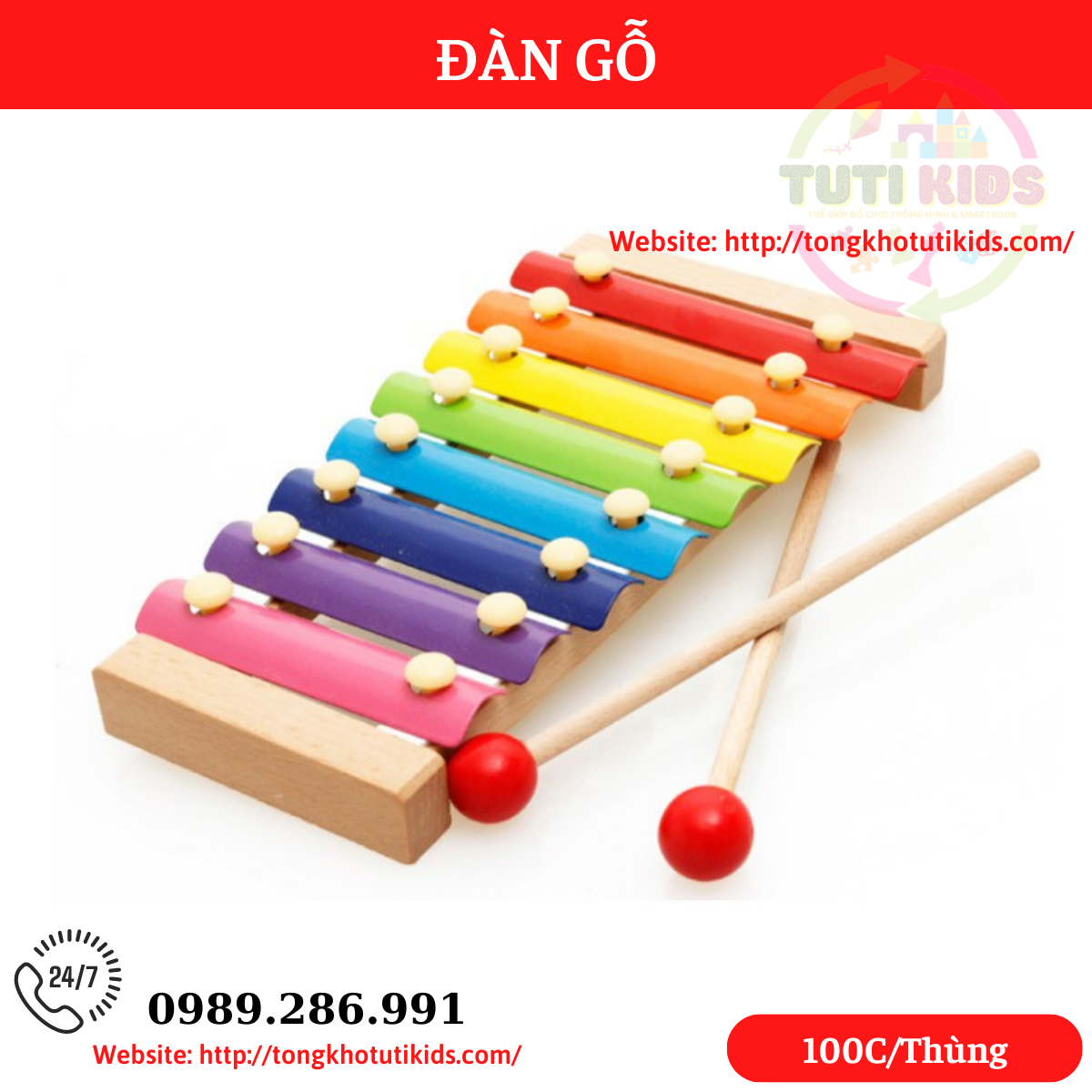 Đàn gỗ (100 bộ/thùng)