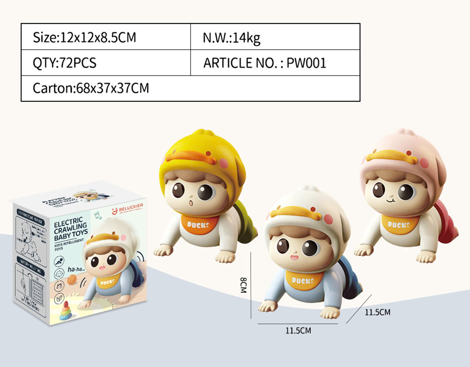 Em bé tập bò Duck PW001(72 bộ/thùng)