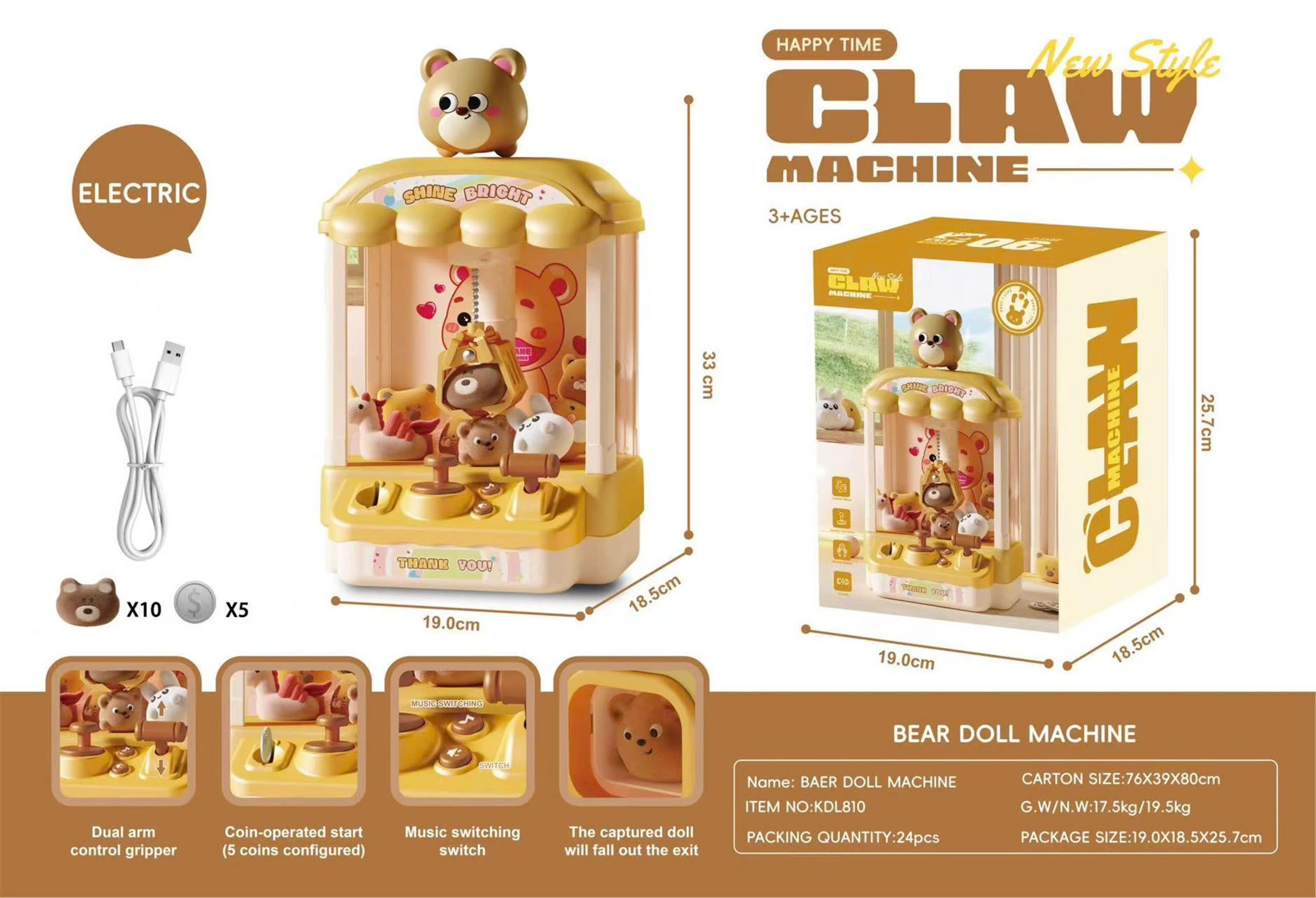 Gắp Thú 668 có 5 mẫu (KL,pony,gấu,labubu,thỏ)
