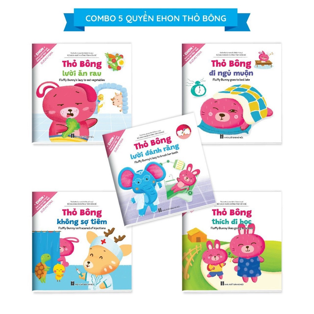 Bộ ehon kỹ năng sống song ngữ Thỏ Bông - Quét mã QR