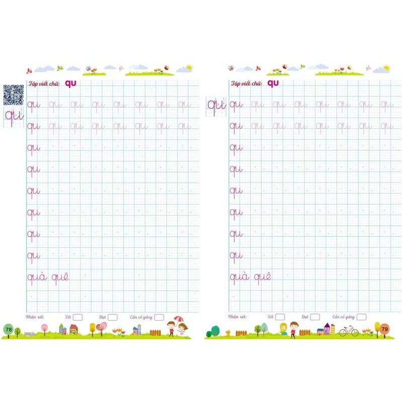 Vở luyện viết trọn bộ quét mã QR