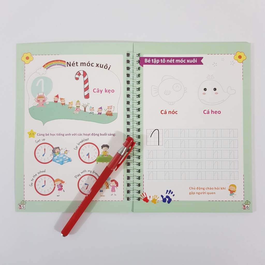 Vở tập viết mực tự xóa Thanh Nga set 3 cuốn