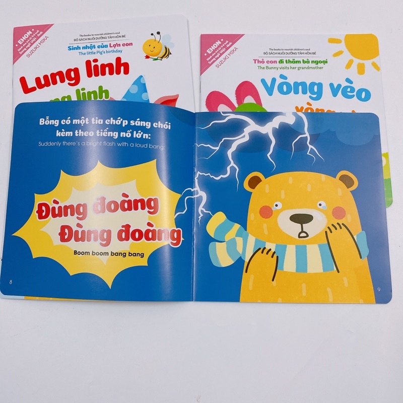 Bộ ehon âm thanh, hình khối song ngữ 8 cuốn
