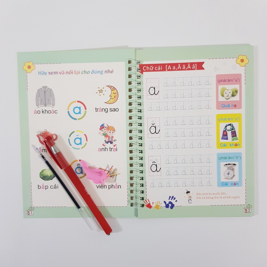Vở tập viết mực tự xóa Thanh Nga set 3 cuốn
