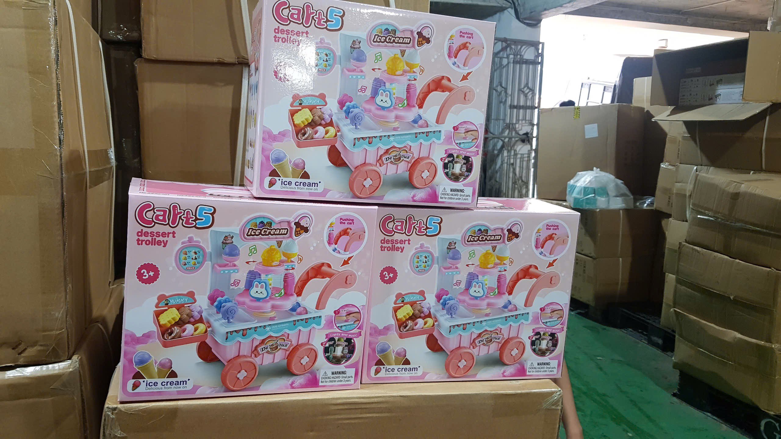 Xe đẩy kẹo kem mã H376A (Hồng & Xanh)(24 bộ/thùng)