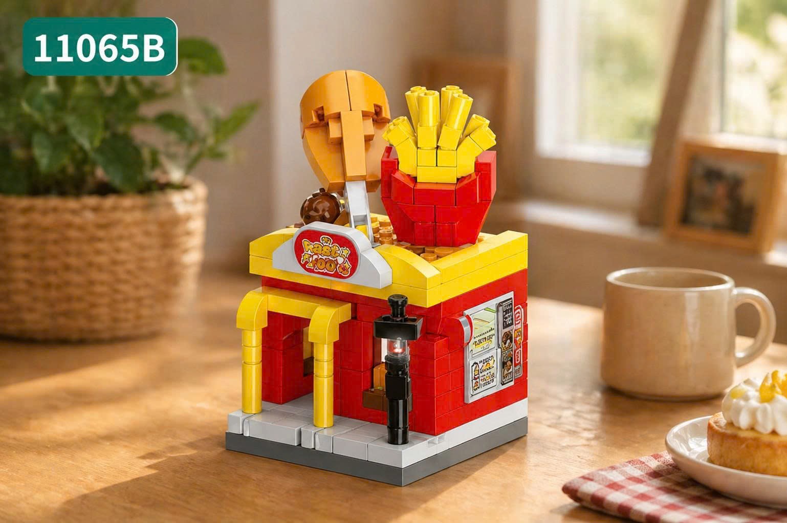 Bộ xếp hình phố ẩm thực mini mã 11065B (bán khay 12 hộp)