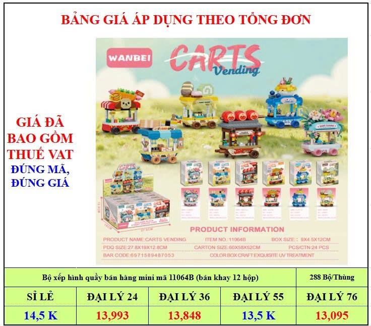 Bộ xếp hình quầy bán hàng mini mã 11064B (bán khay 12 hộp)