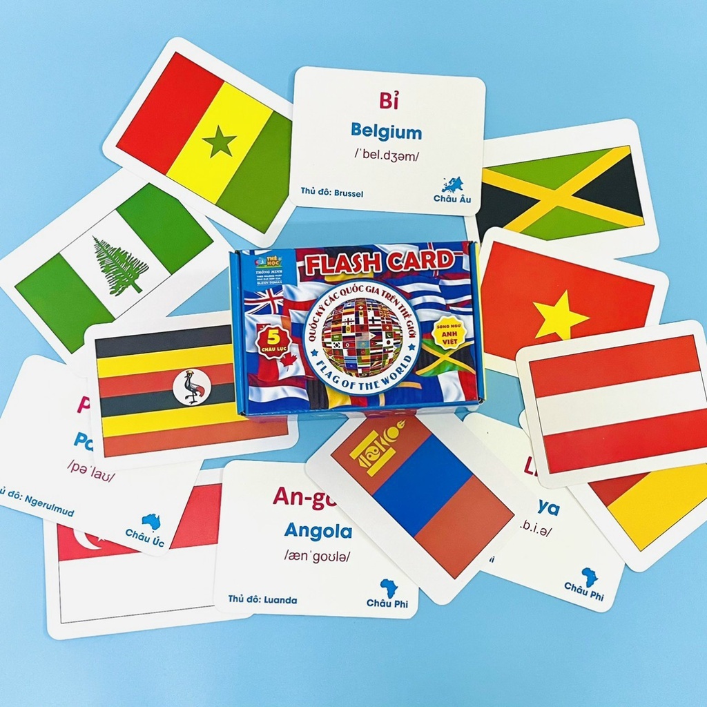 Bộ flash card quốc kỳ các nước bản mới