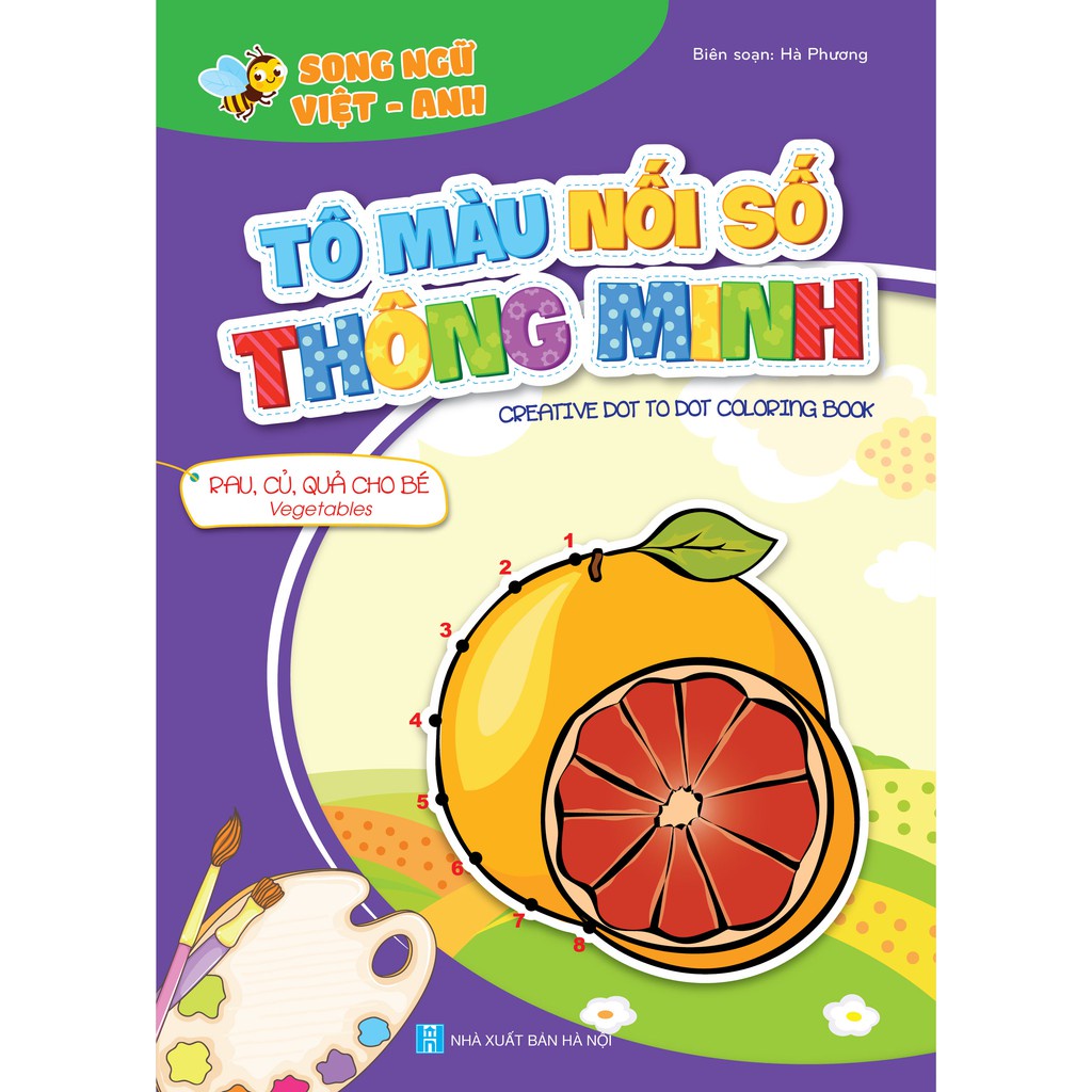 Bộ tô màu nối số thông minh cho trẻ 3-6t, túi 8 cuốn