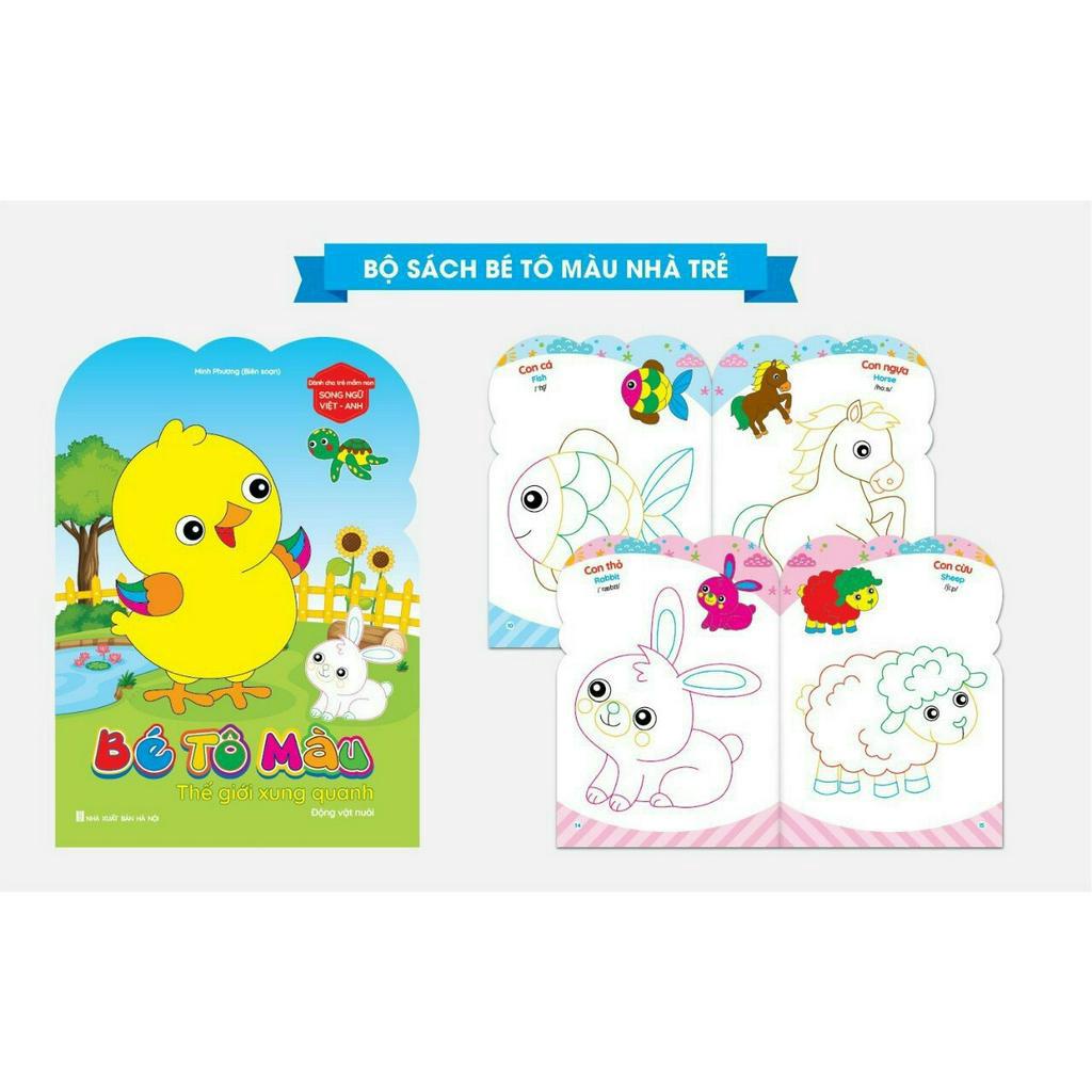 Túi bé tô màu nhà trẻ 6 cuốn