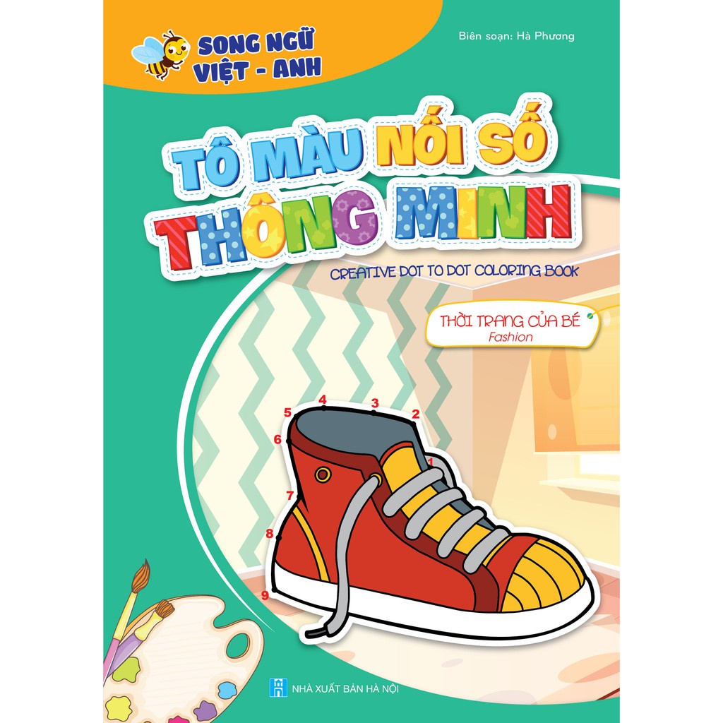 Bộ tô màu nối số thông minh cho trẻ 3-6t, túi 8 cuốn
