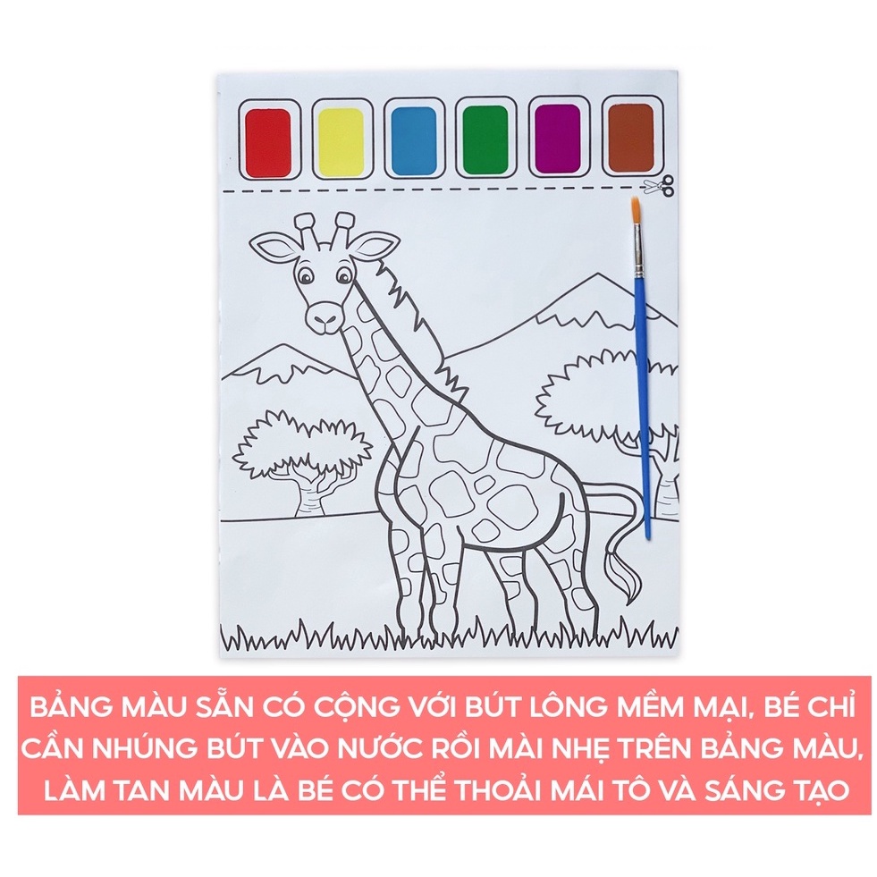 Tranh tô màu khô, màu được ép khô trên từng trang giấy ( tệp 6 tờ)