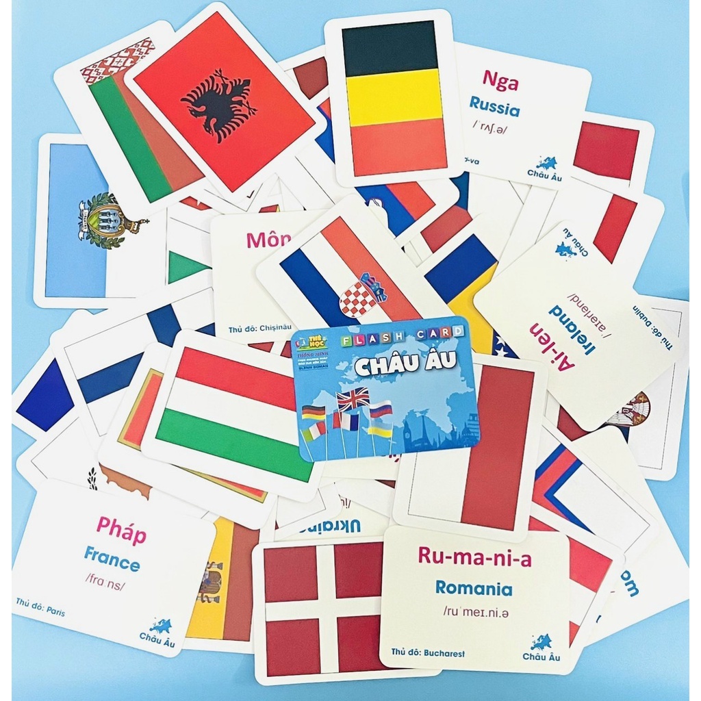 Bộ flash card quốc kỳ các nước bản mới