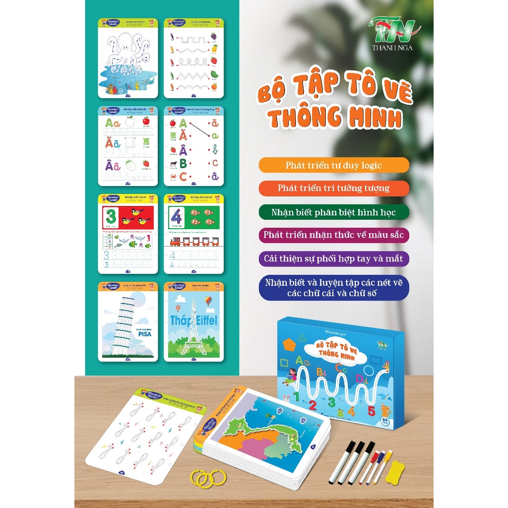 Bộ tập tô vẽ thông minh 64 trang phiên bản Việt