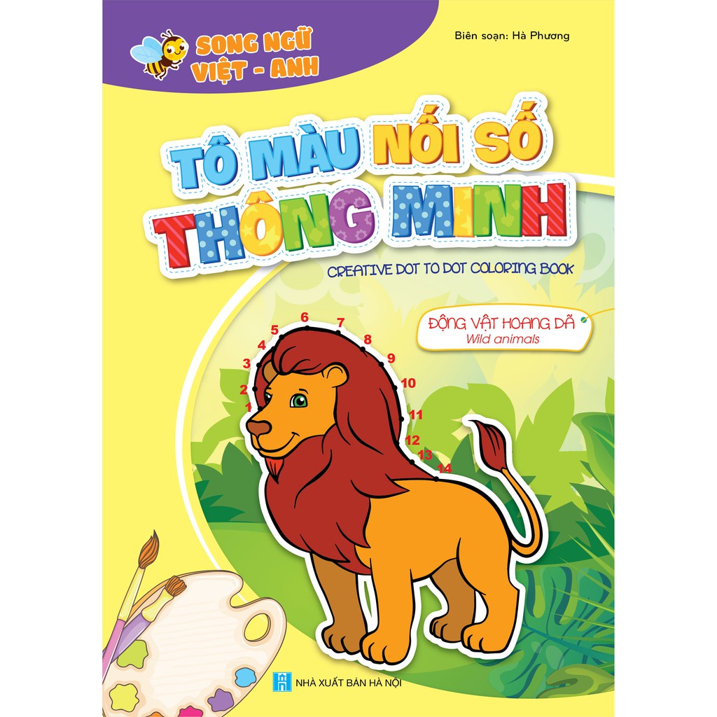 Bộ tô màu nối số thông minh cho trẻ 3-6t, túi 8 cuốn