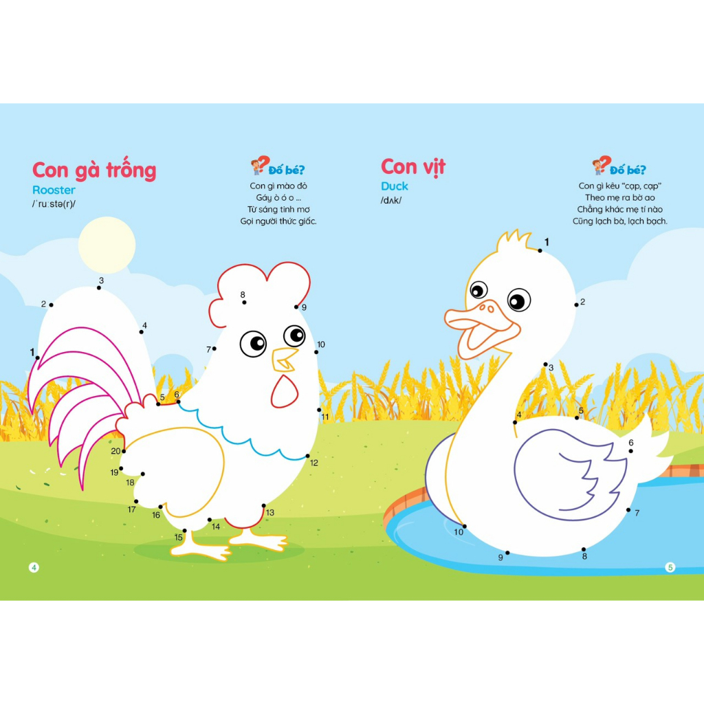 Bộ tô màu nối số, giải đố thông minh (bộ 6 quyển)